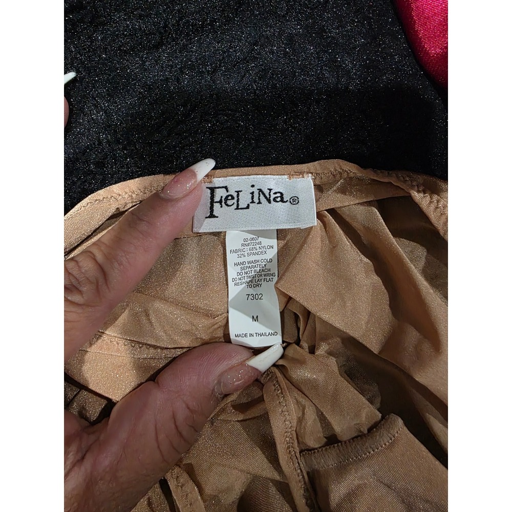 Vintage Y2K Romantic NWT Felina Tan V-Neck Sexy Camisole Top Adjustable Straps M - Picture 6 of 6